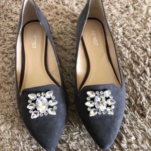 Nine West Gray Longshot Flats With Jewels!